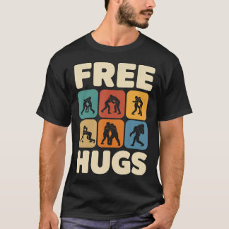 Lustige kostenlose Umarmungen Wrestling Männer Vin T-Shirt