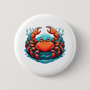 lustige Krabbe Button