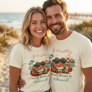 Lustige Krabbe Zurück Zum Strand Krabben-Witz Somm T-Shirt