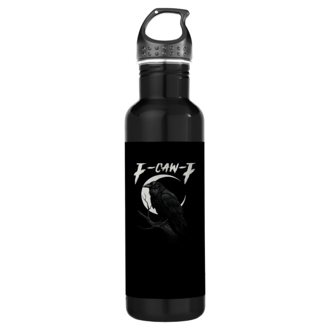 Lustige Krähe Essential Retro Klassiker Edelstahlflasche (Vorderseite)