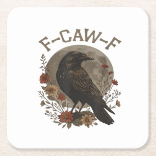 Lustige Krähe F-Caw-F Humor Gothic Essential Trend Rechteckiger Pappuntersetzer