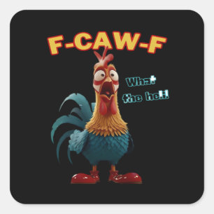 Lustige Krähe F-Caw-F Humor Gothic Quadratischer Aufkleber