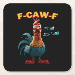 Lustige Krähe F-Caw-F Humor Gothic Rechteckiger Pappuntersetzer