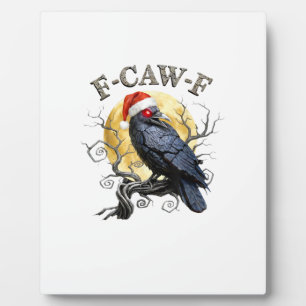 Lustige Krähe F-Caw-F Vogel Gothic-Weihnachtsmannm Fotoplatte