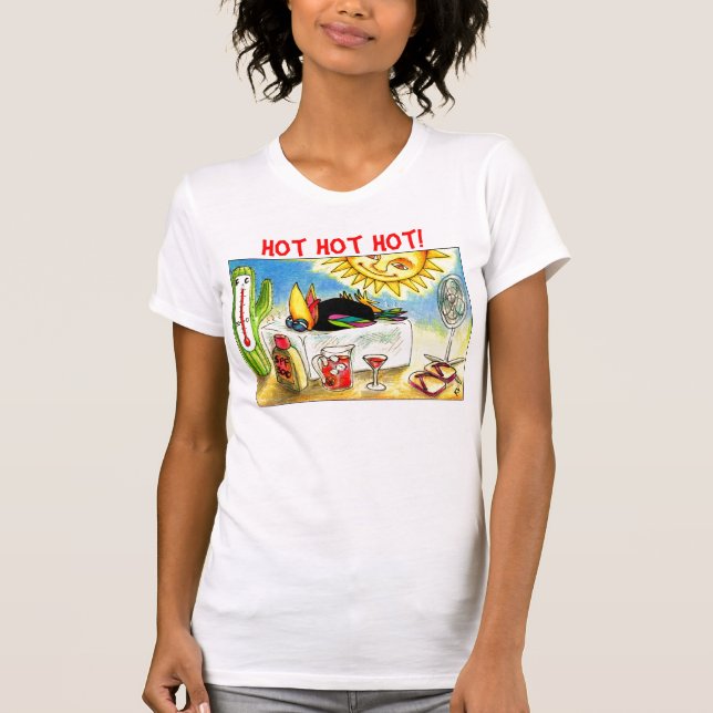 Lustige Krähen-Sommer-Ferien T-Shirt (Vorderseite)