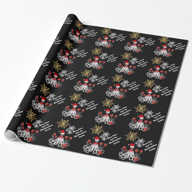 Lustige Krake Sankt Geschenkpapier (Ungerollt)