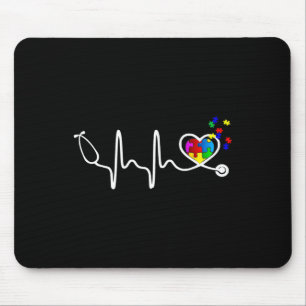 Lustige Krankenpfleger-Autismus-Puzzle-Stethoskop Mousepad