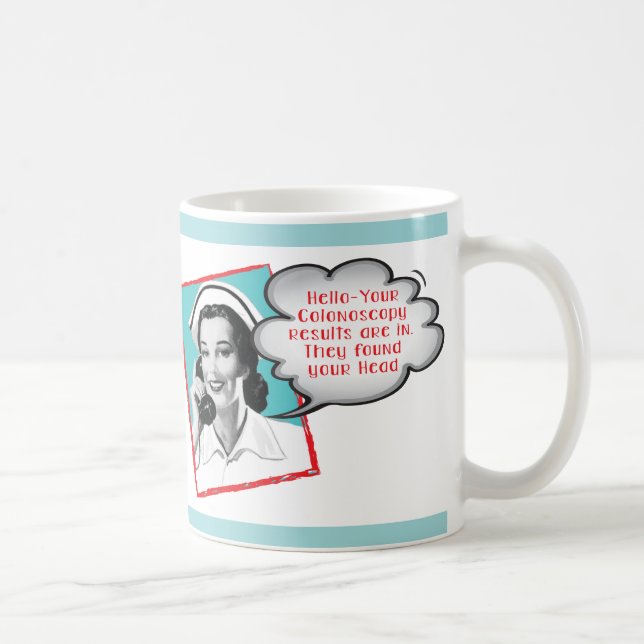 Lustige Krankenschwester auf der Telefon-Tasse Kaffeetasse (Rechts)