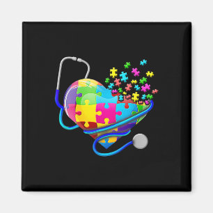 Lustige Krankenschwester Autismus Puzzle Stethosko Magnet
