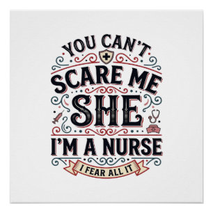 Lustige Krankenschwester erschreckt mich Vintage-H Poster