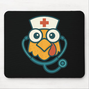 Lustige Krankenschwester Huhn Arzt Humor Erntedank Mousepad