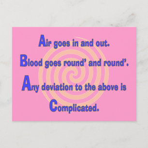 Lustige Krankenschwester oder Postkarte