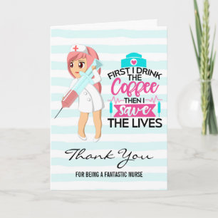 Lustige Krankenschwester-Sprüche mit großer Hypode Karte