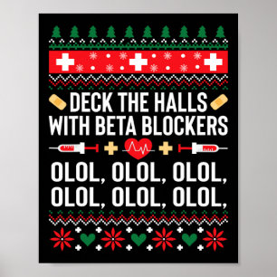 Lustige Krankenschwester Weihnachten Hässliches We Poster