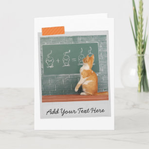 Lustige Kreidetafel-Ginger-Katze Karte