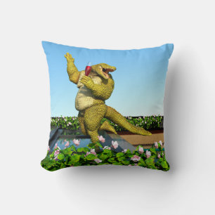 Lustige Krokodil-Champagner-Poolparty-Kunst Kissen