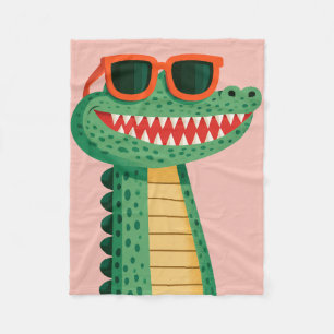 Lustige Krokodil-Sonnenbrille Süßes Cartoon-Tier Fleecedecke