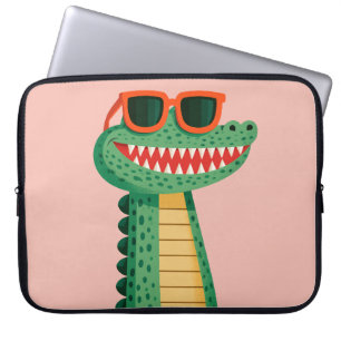 Lustige Krokodil-Sonnenbrille Süßes Cartoon-Tier Laptopschutzhülle