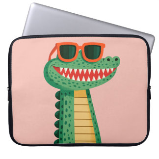 Lustige Krokodil-Sonnenbrille Süßes Cartoon-Tier Laptopschutzhülle