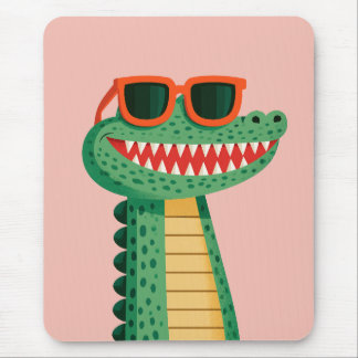 Lustige Krokodil-Sonnenbrille Süßes Cartoon-Tier Mousepad