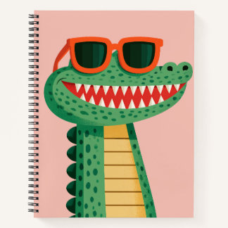 Lustige Krokodil-Sonnenbrille Süßes Cartoon-Tier Notizbuch