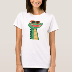 Lustige Krokodil-Sonnenbrille Süßes Cartoon-Tier T-Shirt