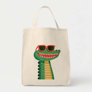 Lustige Krokodil-Sonnenbrille Süßes Cartoon-Tier Tragetasche