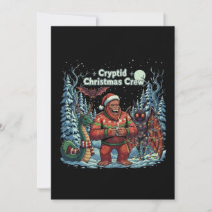 Lustige Kryptiden-Weihnachtstruppe Bigfoot, Moth Dankeskarte