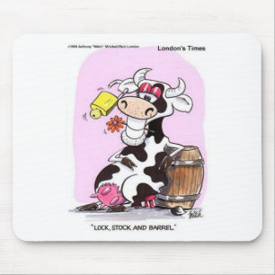 Lustige Kuh Cartoon Geschenke T-Shirts & Sammelobj Mousepad