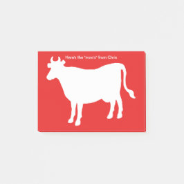 Lustige Kuh "ist hier die MOO " Post-it Klebezettel