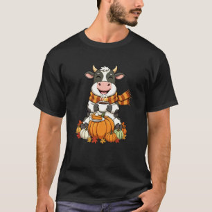Lustige Kuh Kaffee Herbst Erntedankfest Damen Herr T-Shirt