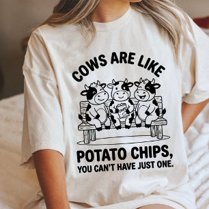 Lustige Kuh Kartoffelchip Witz Bauernhof Tier Humo Tri-Blend Shirt