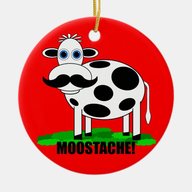 lustige Kuh Keramik Ornament (Vorne)