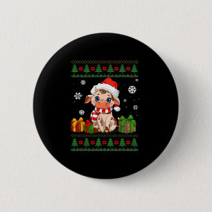 lustige Kuh liebt niedliche Kuh Weihnachtsmannmütz Button