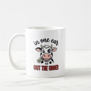 Lustige Kuh mit einem Ohr aus dem Euter-Shirt-Desi Kaffeetasse