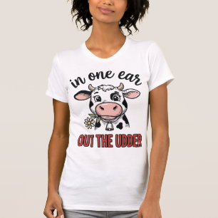 Lustige Kuh mit einem Ohr aus dem Euter-Shirt-Desi T-Shirt