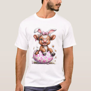 Lustige Kuh Ostern Hase Süße Highland Kühe Liebhab T-Shirt
