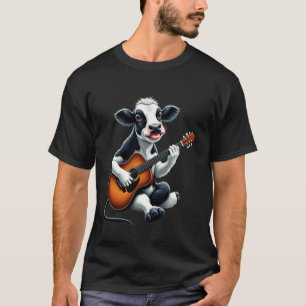 Lustige Kuh spielt Gitarre Design für Musikliebhab T-Shirt