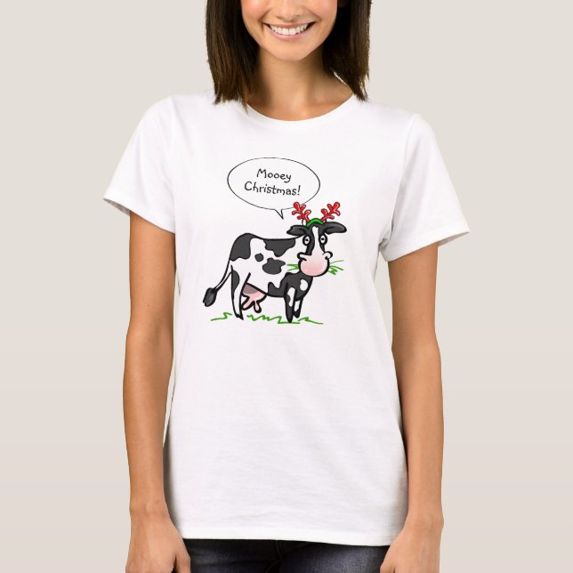 Lustige Kuh-T-Shirts des Mooey WeihnachtsShirt-| T-Shirt (Vorderseite)