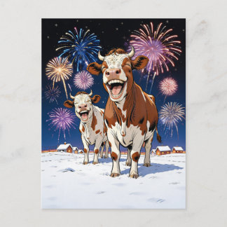 lustige Kühe Postkarte