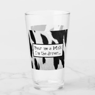 Lustige Kuhfell-Designierter-Fahrer-Milch Glas