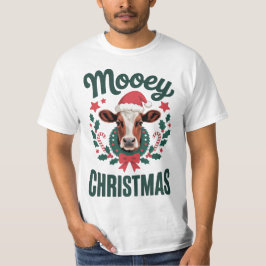 Lustige Kühle Kuh Mooey Weihnachten Farm T-Shirt