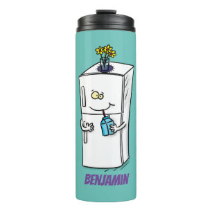 Lustige Kühlschrank-Cartoon-Illustration Thermosbecher