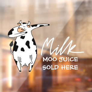 Lustige Kuhmilch-Moo-Saft hier verkauft Fensteraufkleber
