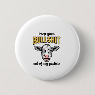 Lustige Kuhweide Vintage-Shirt Design_1 Button