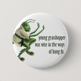 Lustige Kung Fu Heuschrecke Button