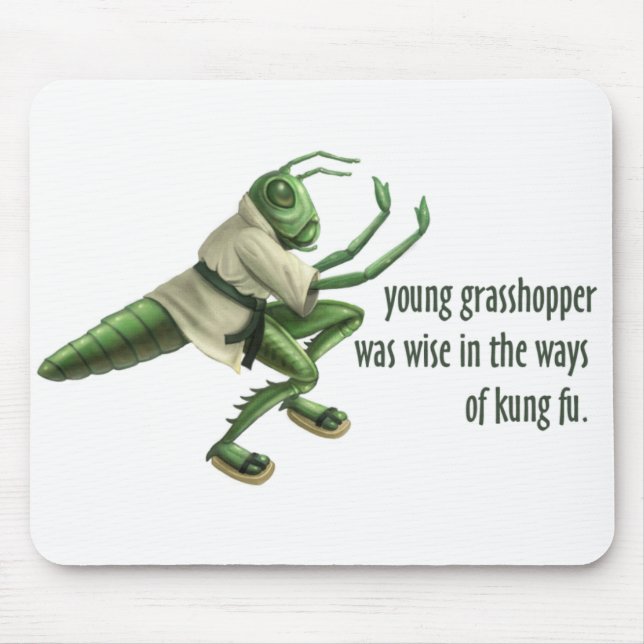 Lustige Kung Fu Heuschrecke Mousepad (Vorne)