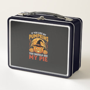 Lustige Kürbisse Halloween-Pie-Design_1 Metall Brotdose