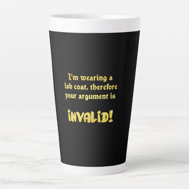 Lustige Laborkittel-Logik: Der ultimative Argument Milchtasse (Vorderseite)