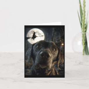 Lustige Labradordame Selfie Vollmond Fliegend Karte